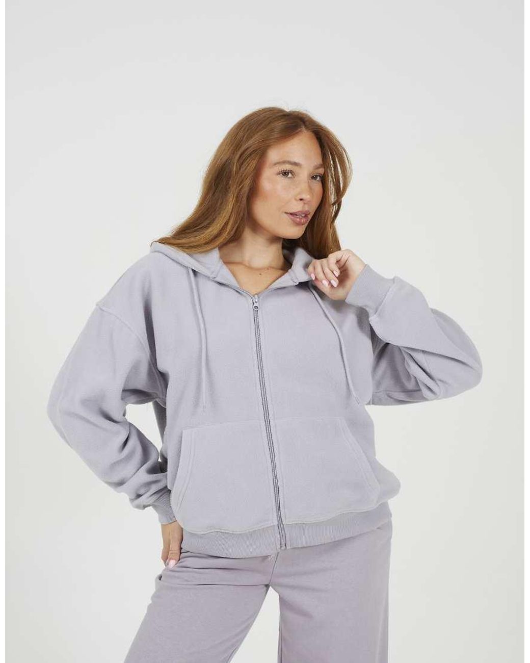 Brave Soul White Zip Through Polar Fleece Hoodie