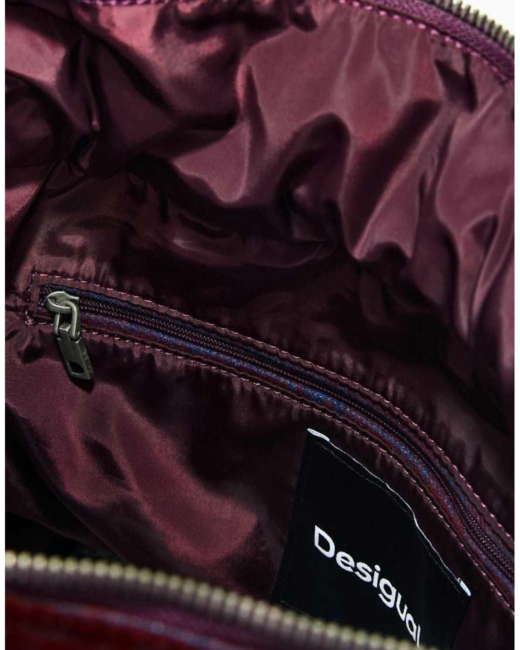 Desigual Purple Medium Multi-Position Denim Velvet Backpack