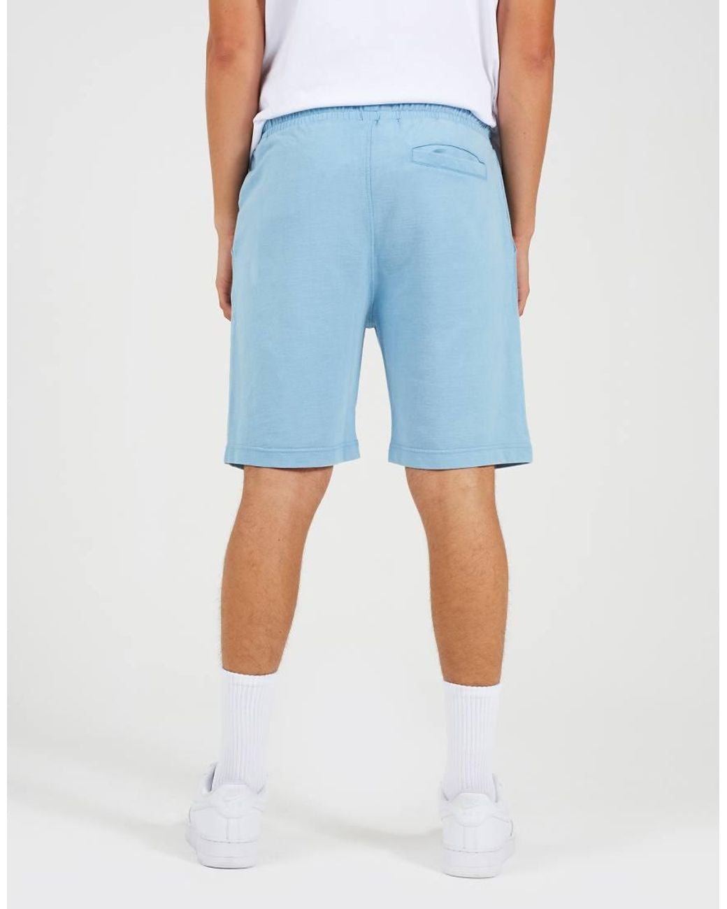 Brave Soul Blue Cotton Jersey Elasticated Shorts for men