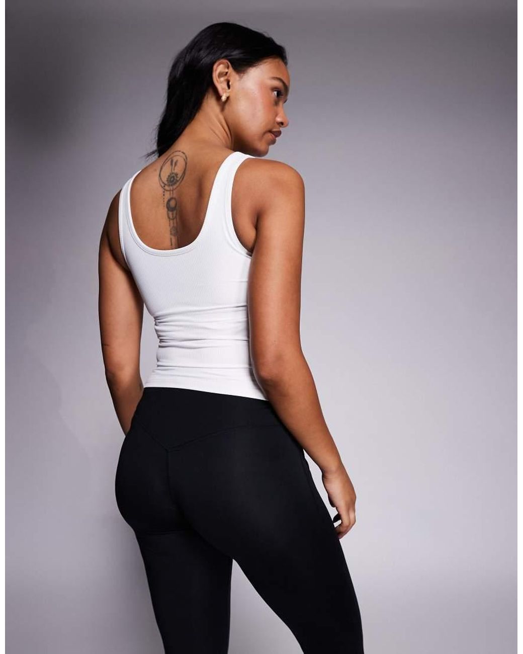 4505 White Maternity Soft Touch Rib Vest With Inner Bra