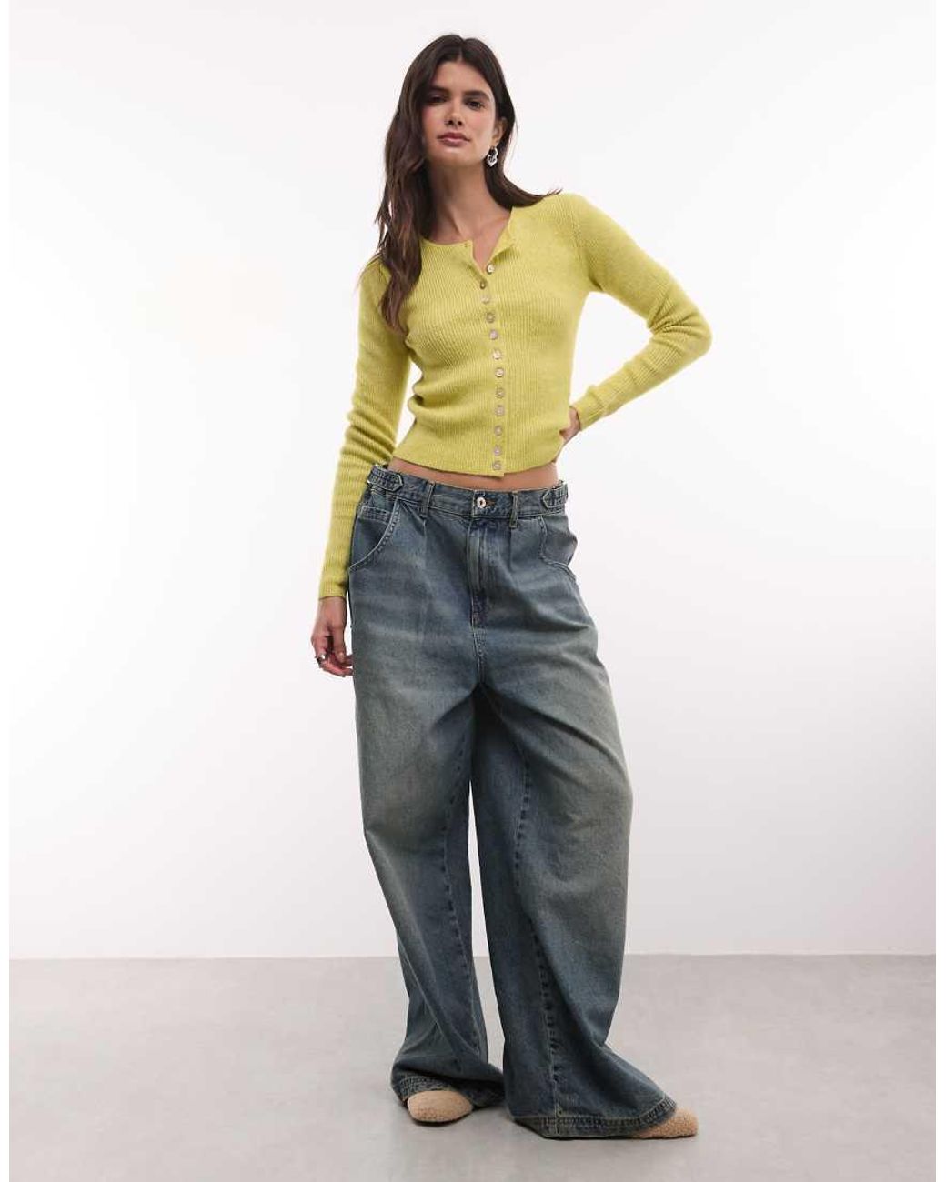 Monki Compact Gebreid Vest in het Multicolor