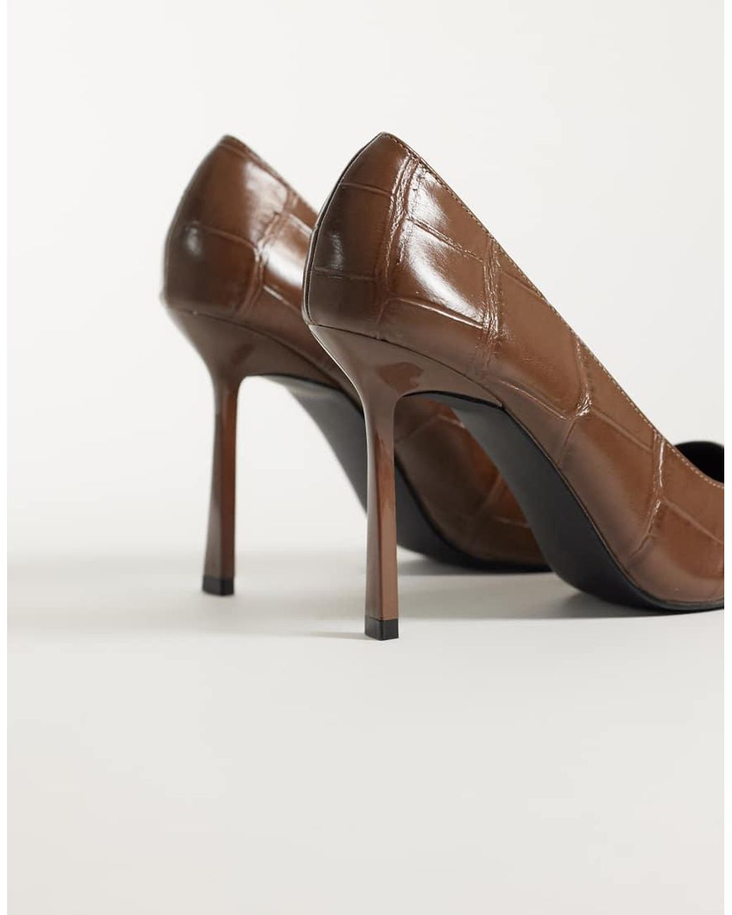 Public Desire Brown Rotate Heeled Pumps