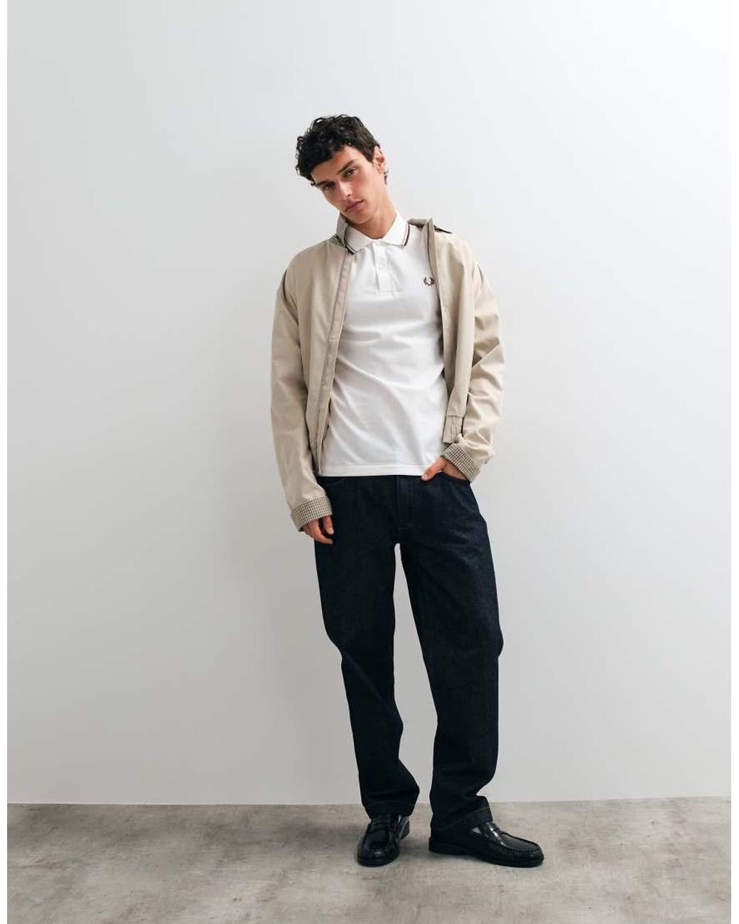 Fred Perry Gray Twin Tipped Polo Shirt for men