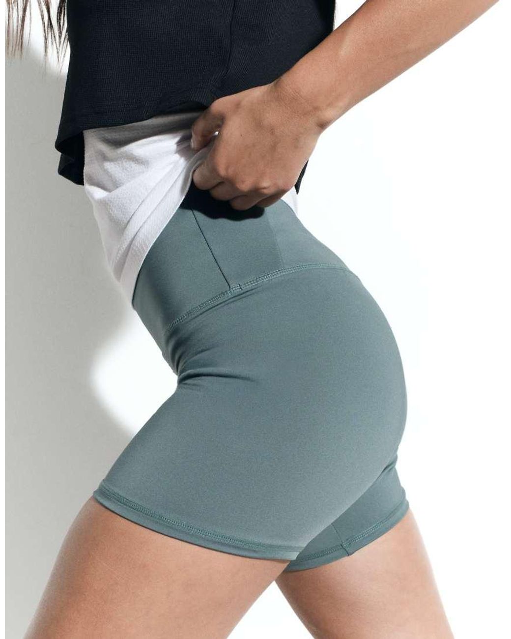 4505 Green Icon Active High Waist 5 Inch legging Short With Zip Phone Pocket