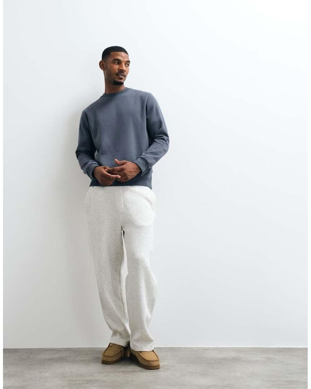 Jack & Jones Blue Oversized Crew Neck Jumper for men