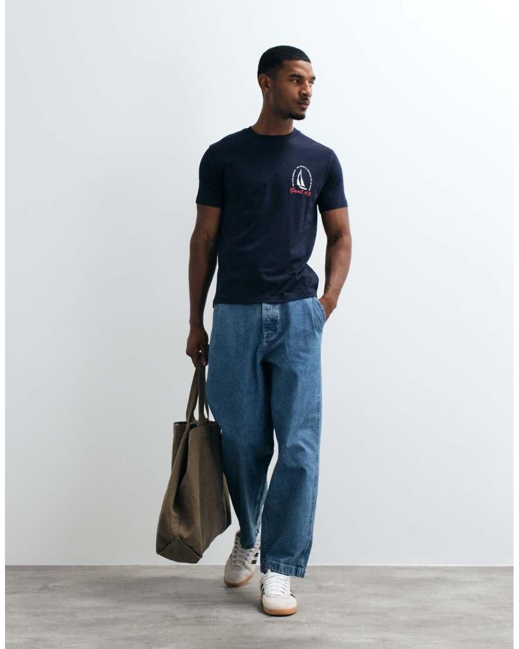 Gant Blue Coastal Chest Print T-shirt for men