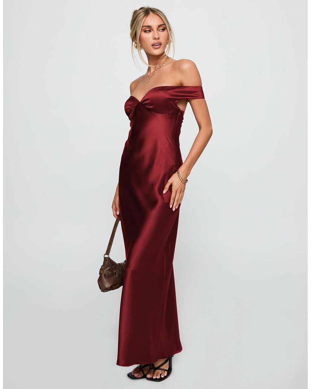 strapless open back dress Burgundy Velvet Strapless Prom Dress with Organza Ruffled Skirt –  loveangeldress main image 1