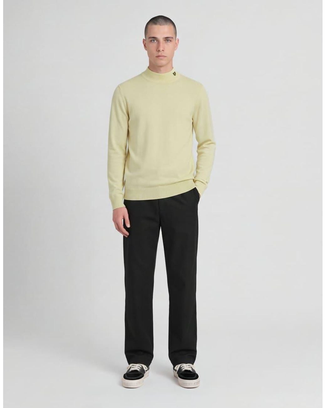 Lyle & Scott White Mid Knits Knitted Turtle Neck Jumper for men