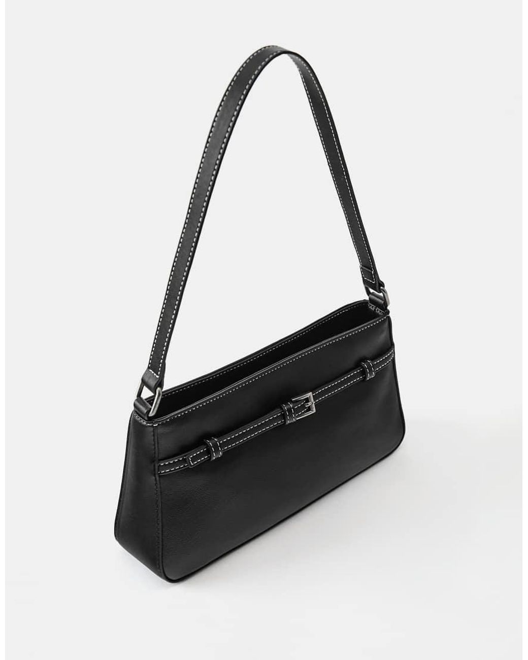 Pull&Bear Black Buckle Shoulder Bag