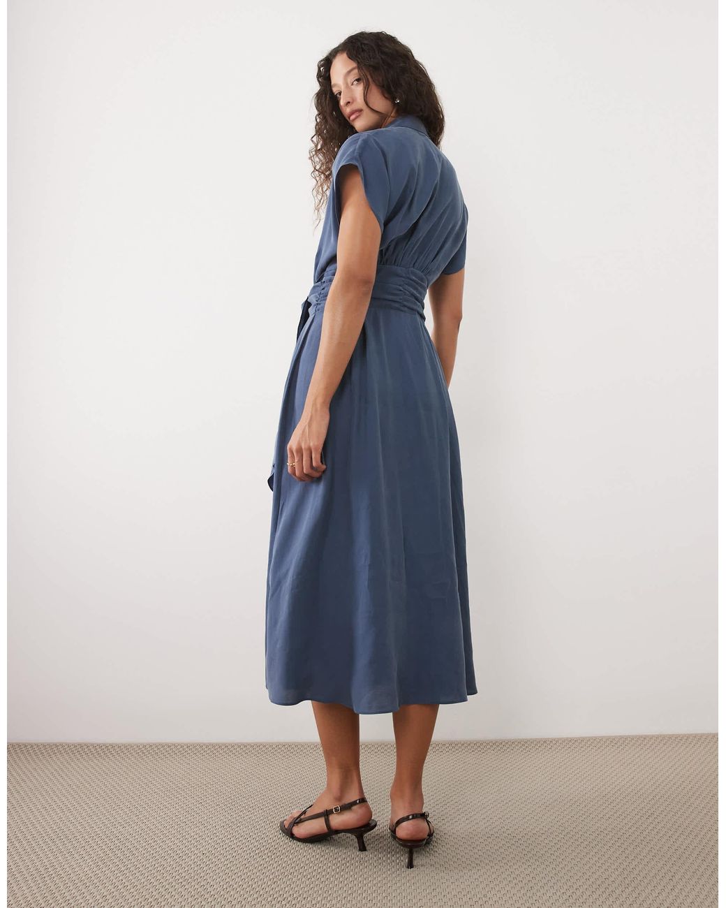 Mango Blue – midi-hemdkleid