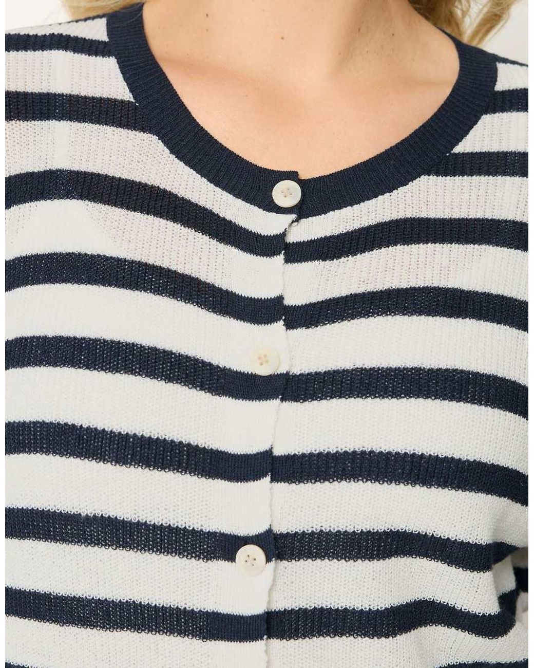 Yours Clothing Gray Stripe Knitted Cardigan