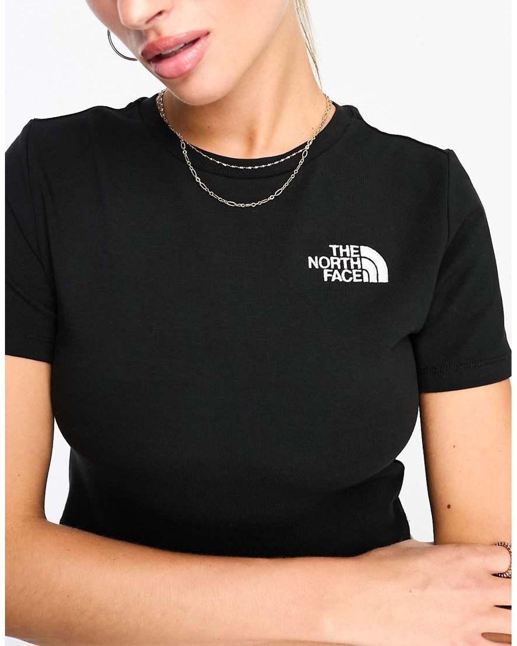The North Face Black Simple Dome Fitted Cropped T-Shirt