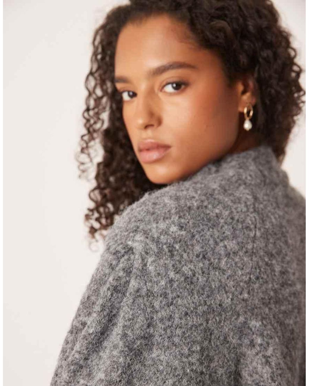 ASOS Gray Asos Design Curve High Neck Fluffy Jumper Co-Ord