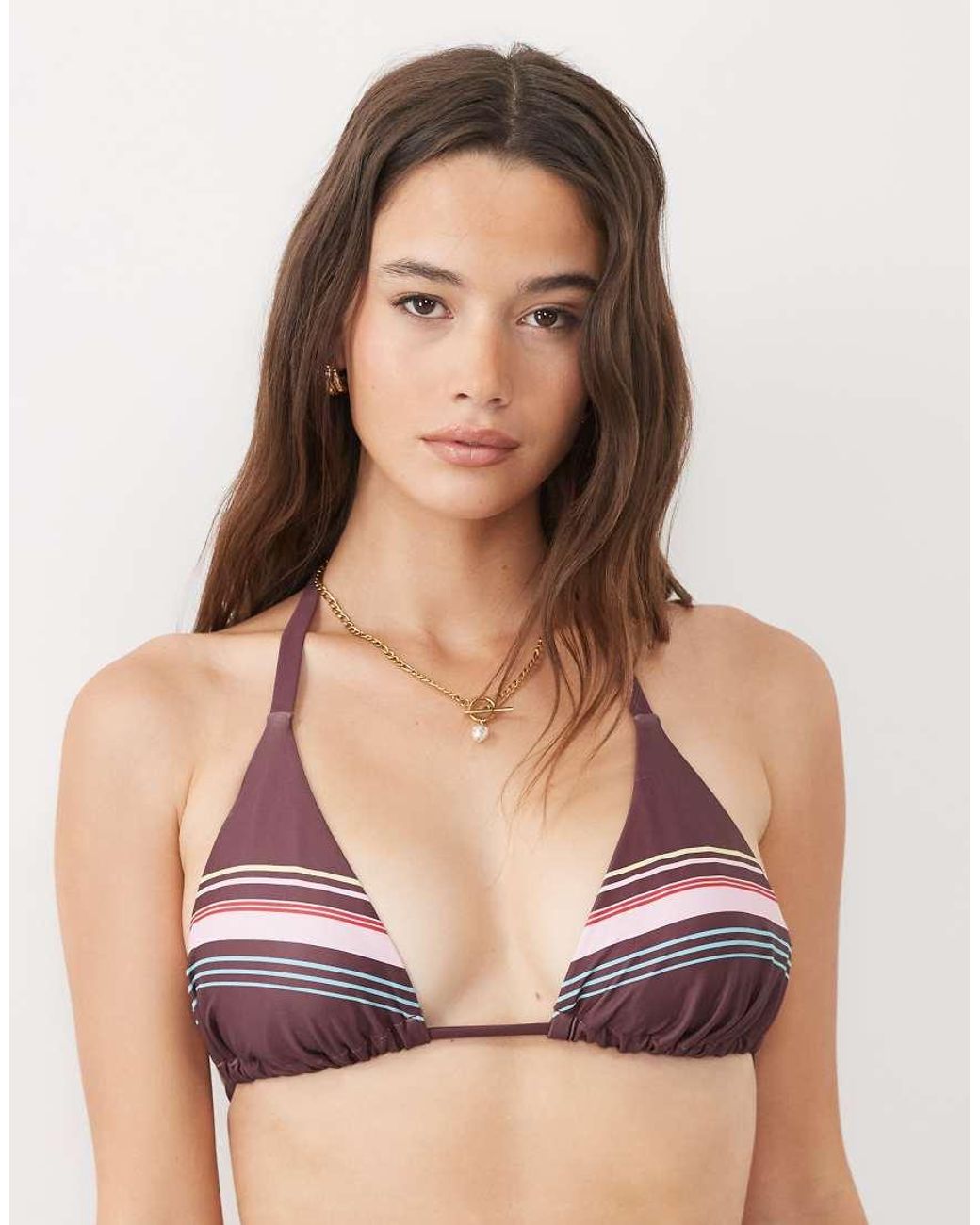 ASOS Brown Fuller Bust Skylar High Apex Triangle Bikini Top