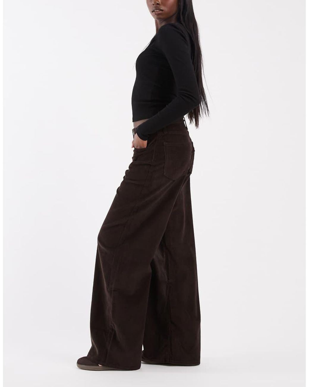 Levi's Black Middy Wide Leg Corduroy Jeans