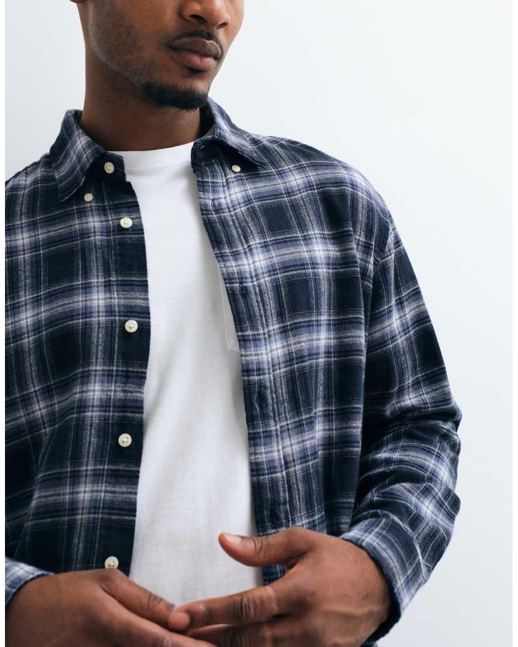 Jack & Jones Blue Flannel Check Shirt for men