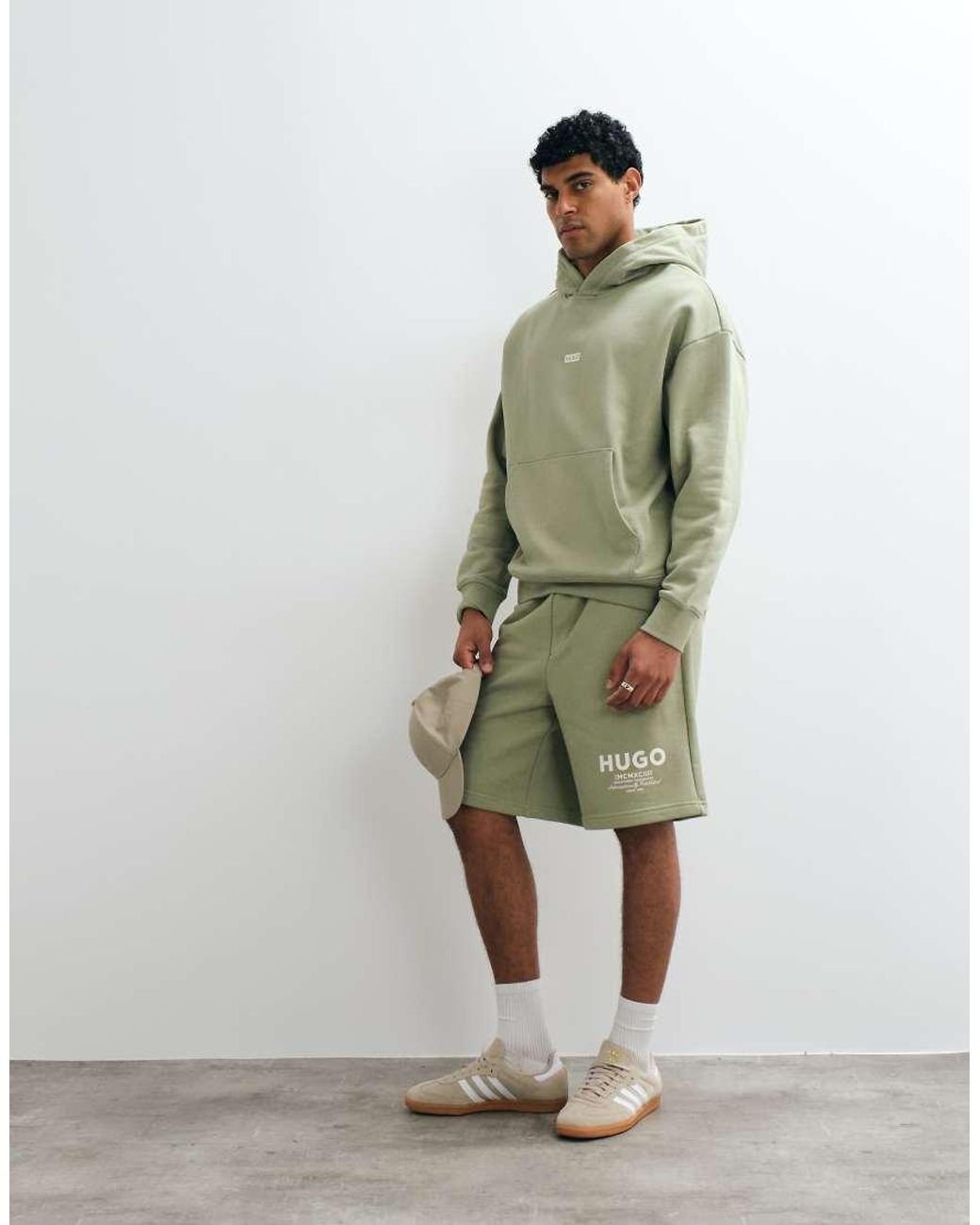 HUGO Green Nazardo Loose Fit Back Print Co-Ord Hoodie for men
