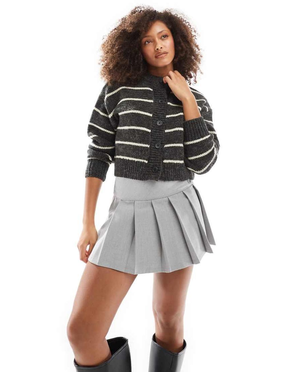 Cotton On Gray Wren Pleated Mini Skirt