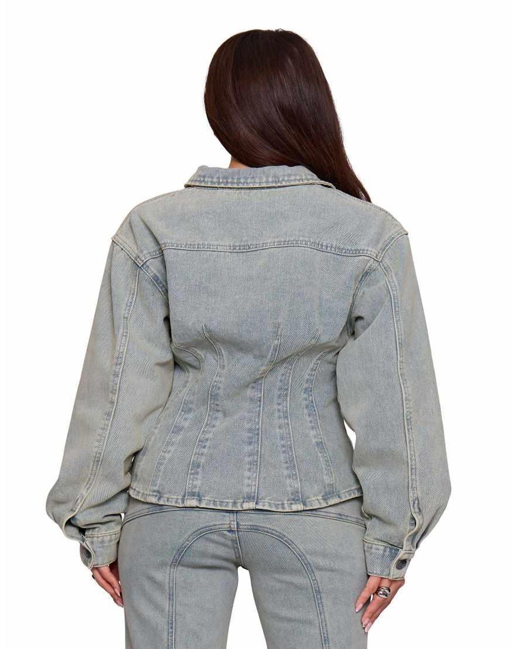 Missy Empire Gray Denim Jacket