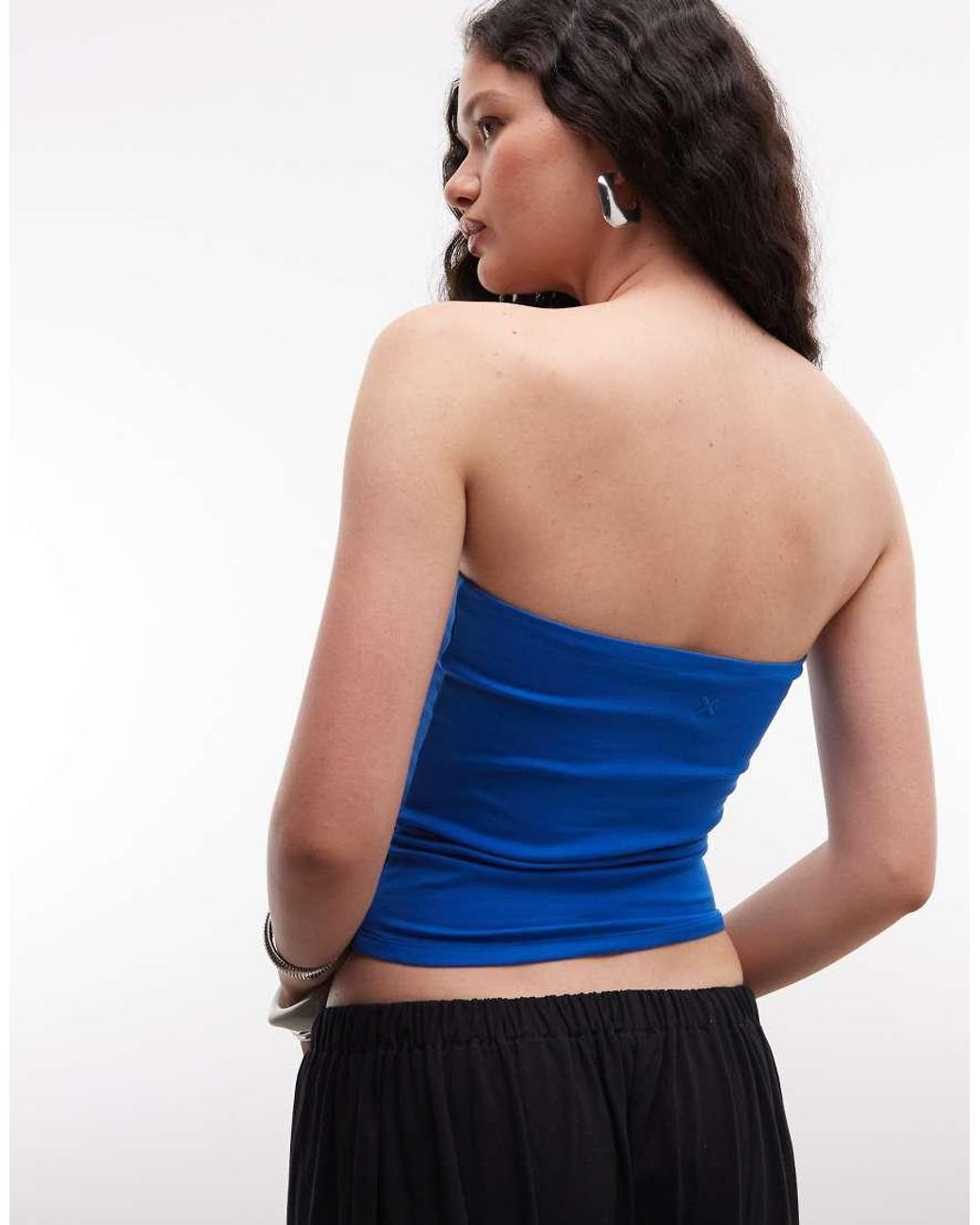Collusion Blue Double Layer Bandeau Top