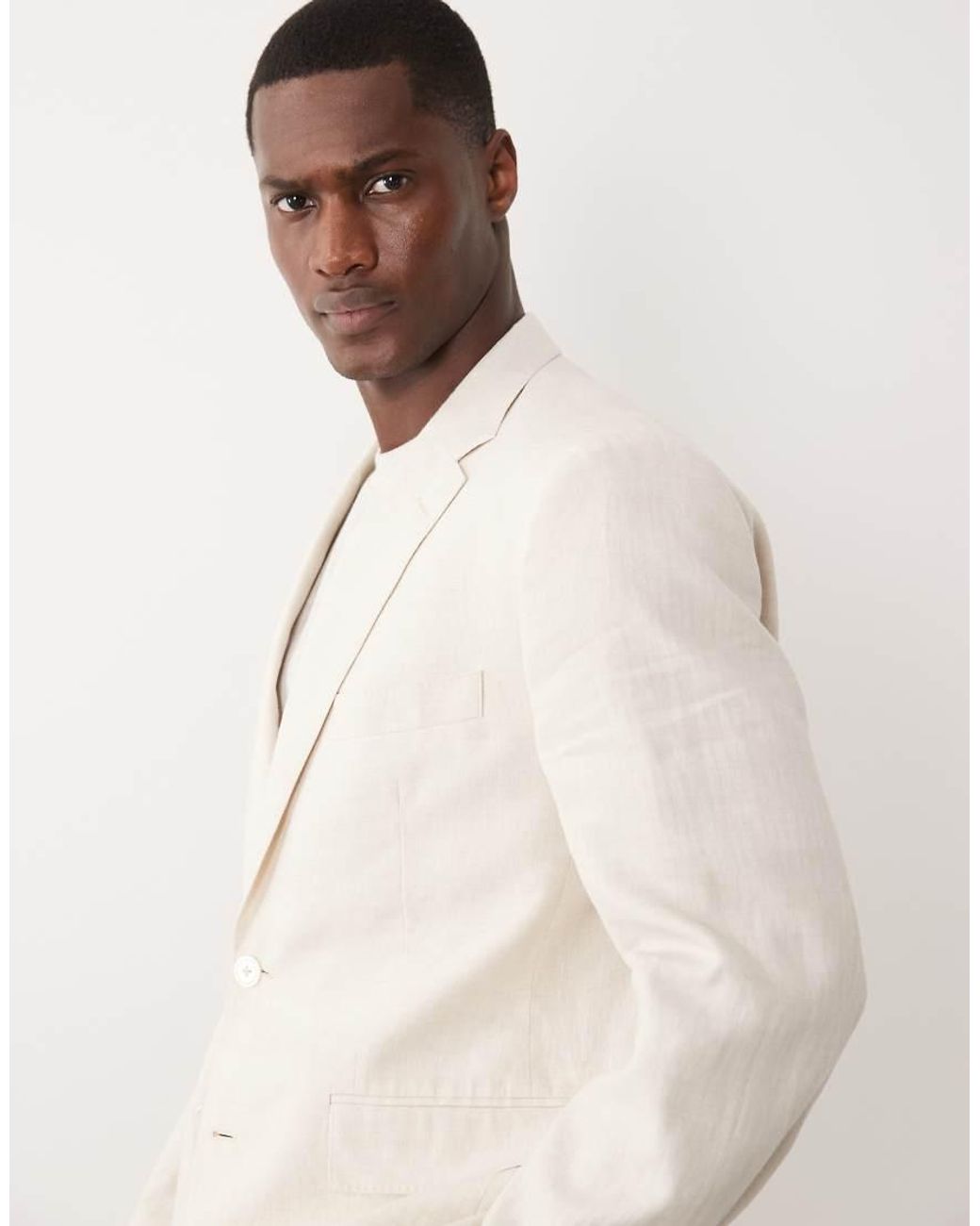 Mango Natural Amalfi 100% Linen Slim Fit Suit Blazer Co-ord for men