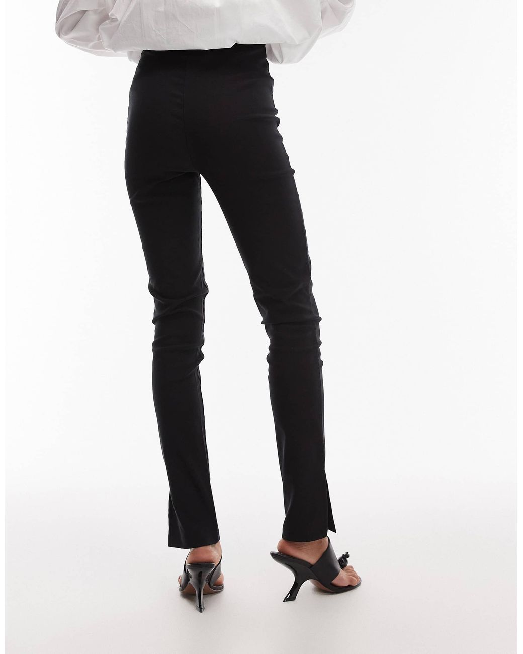 ASOS White Bengaline Puddle legging With Side Split