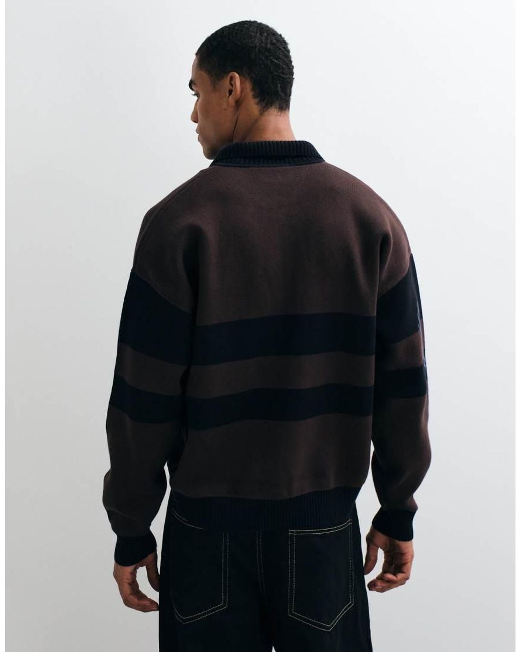Fred Perry Black Stripe Logo Graphic Zip Cardigan for men