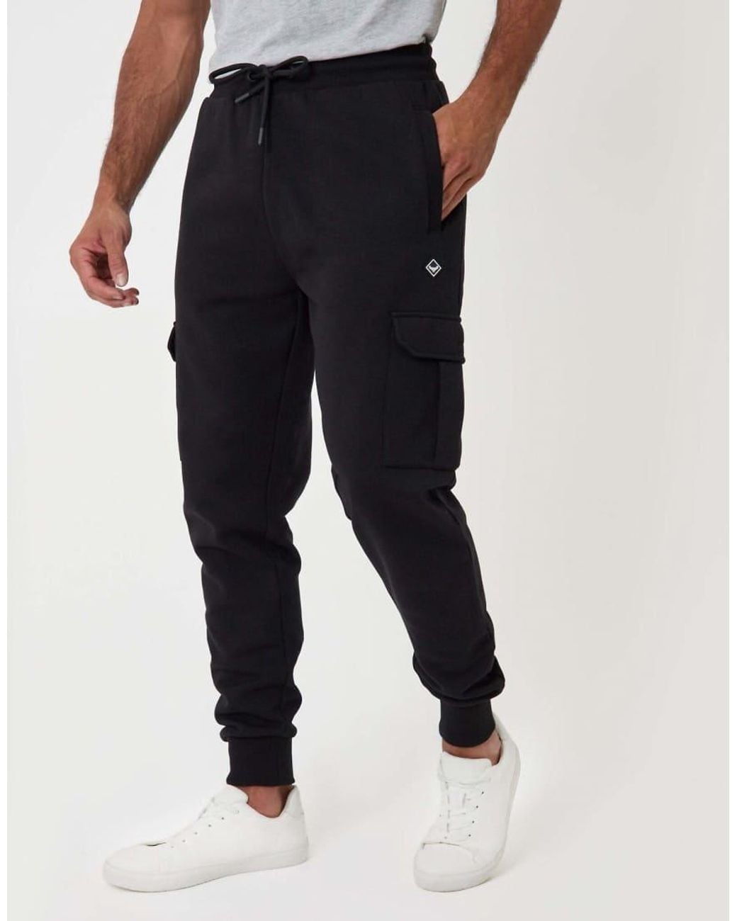 Threadbare Black Cargo Style Joggers for men