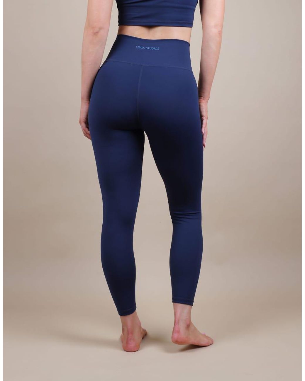 SIMMI Blue V Front Sculpt Ankle Length Leggings