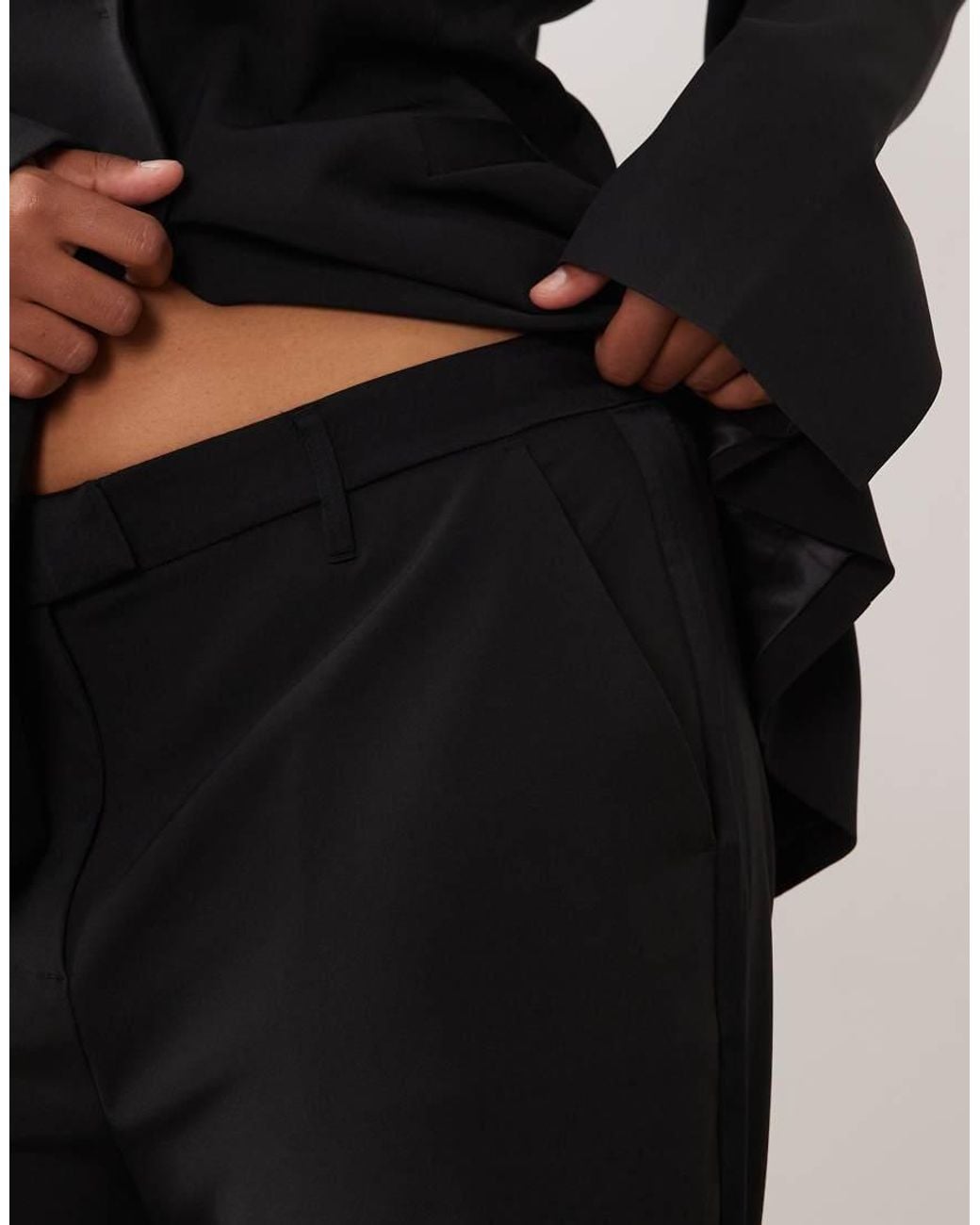 ASOS Black Curve Tailored Snatch Tux Flare Trousers