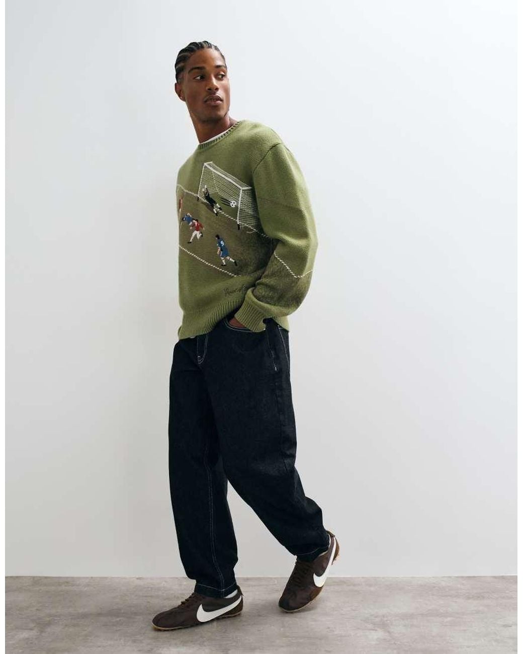 House Of Sunny Green Match Of The Day Jumper for men