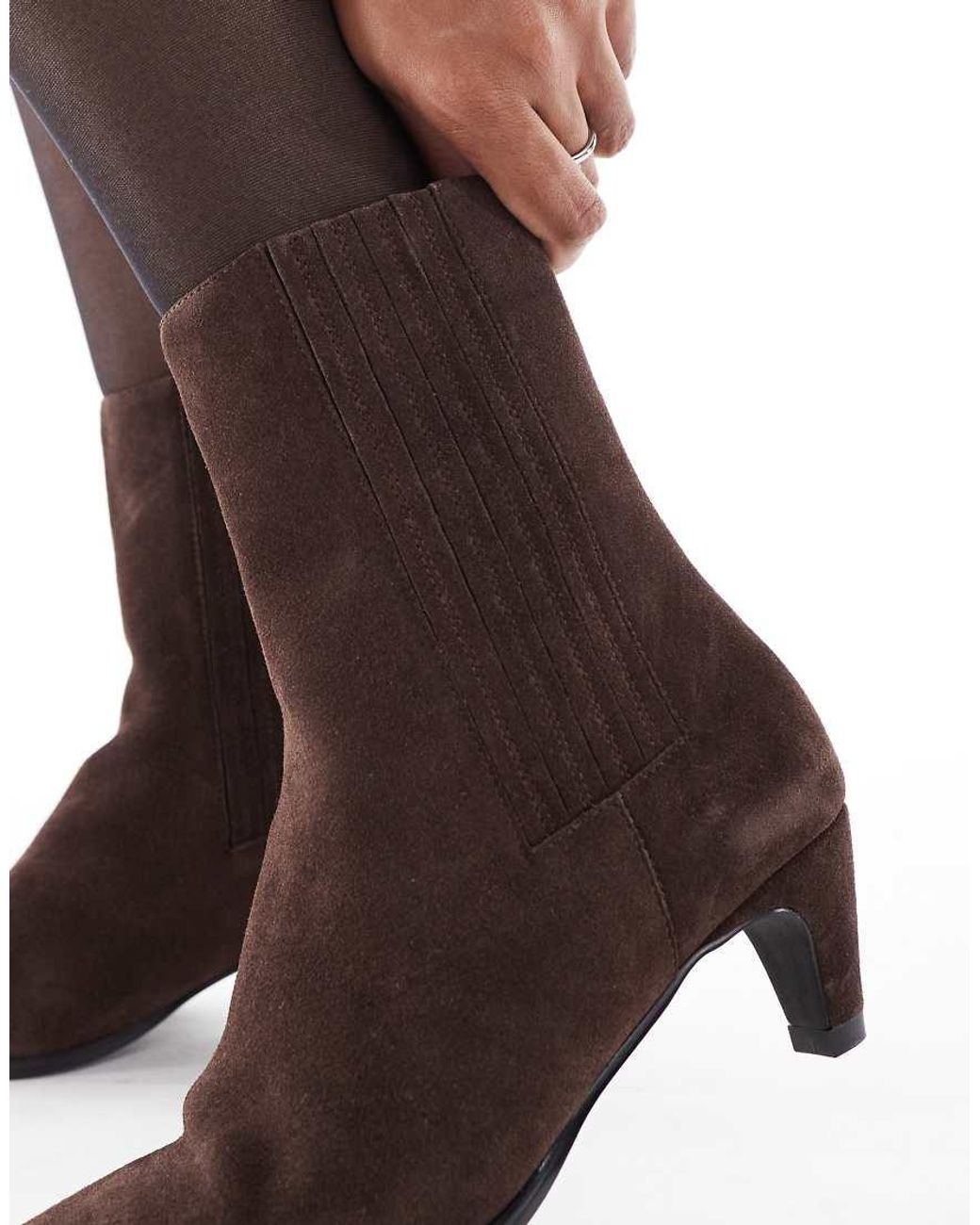 Schuh Brown Betsy Kitten Heel Ankle Boots