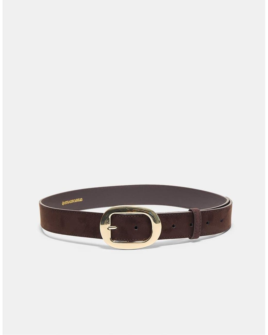Stradivarius White Oval Buckle Belt