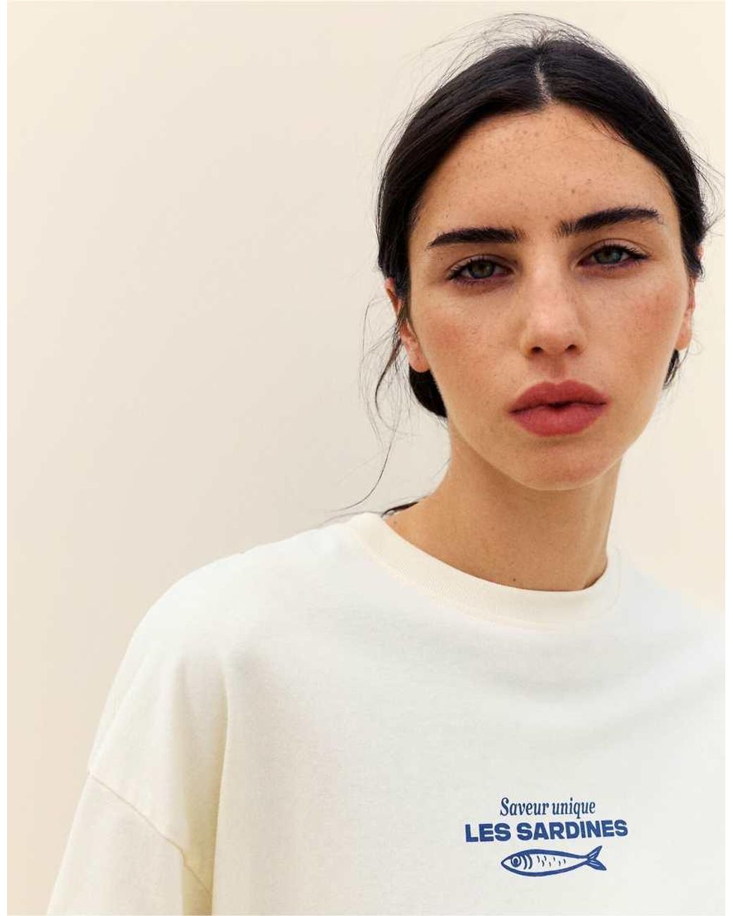 Pull&Bear Blue Oversize Sardine Graphic T-shirt