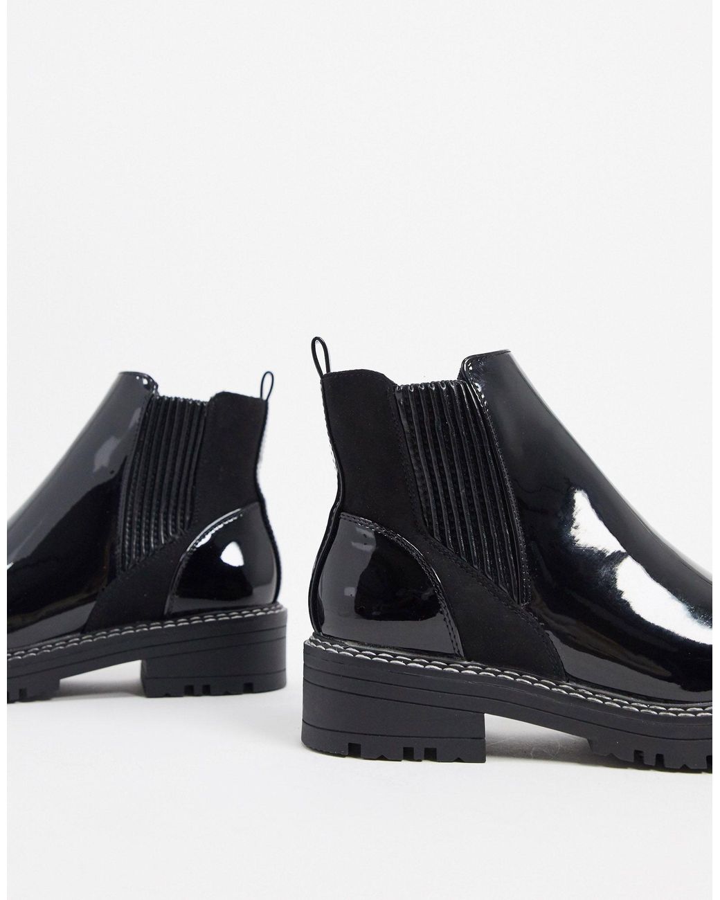 metodologi Strømcelle for ikke at nævne River Island Wide Fit Patent Chunky Chelsea Boot in Black | Lyst