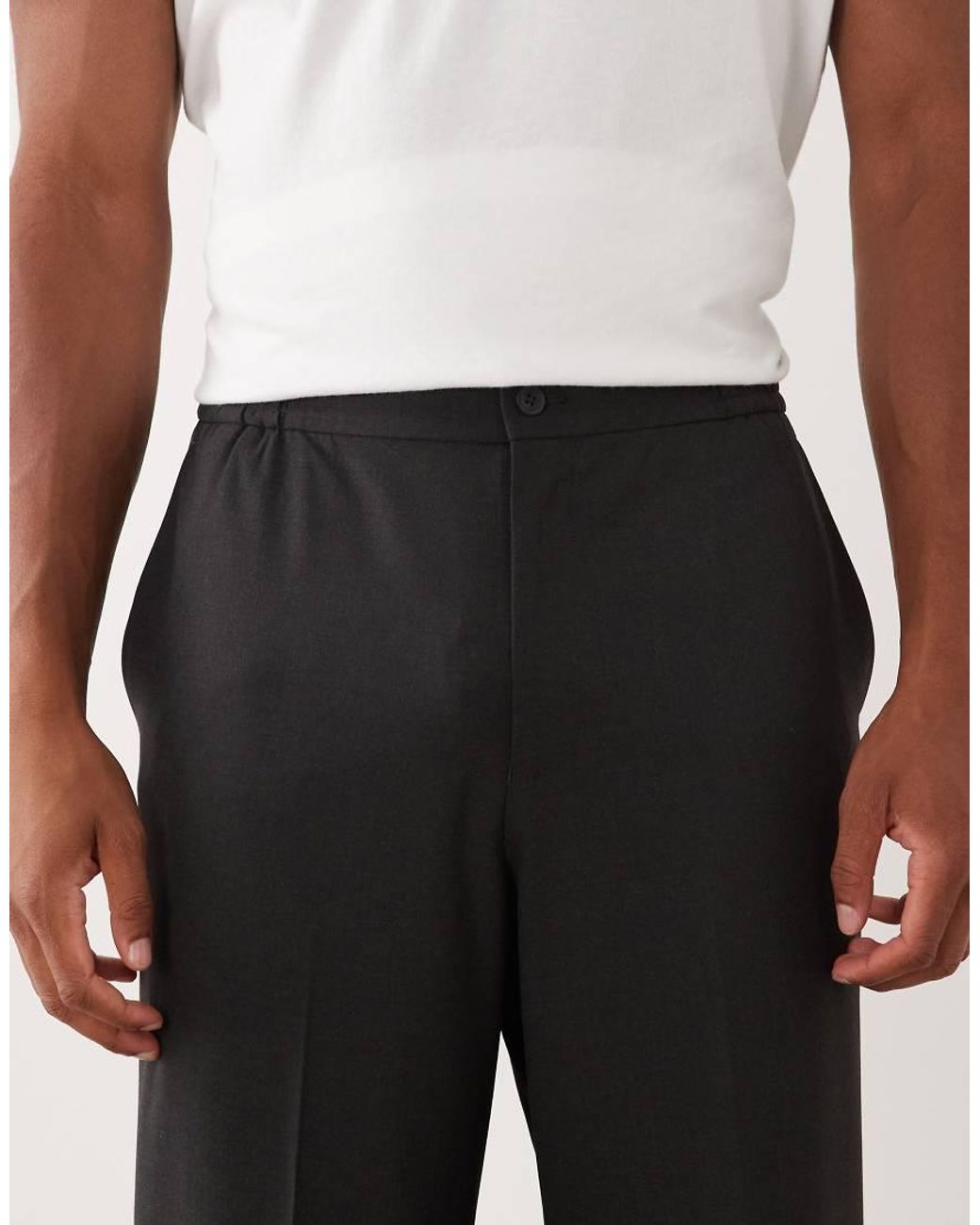 ASOS Black Tailored Comfort Stretch Wide Leg Pants for men