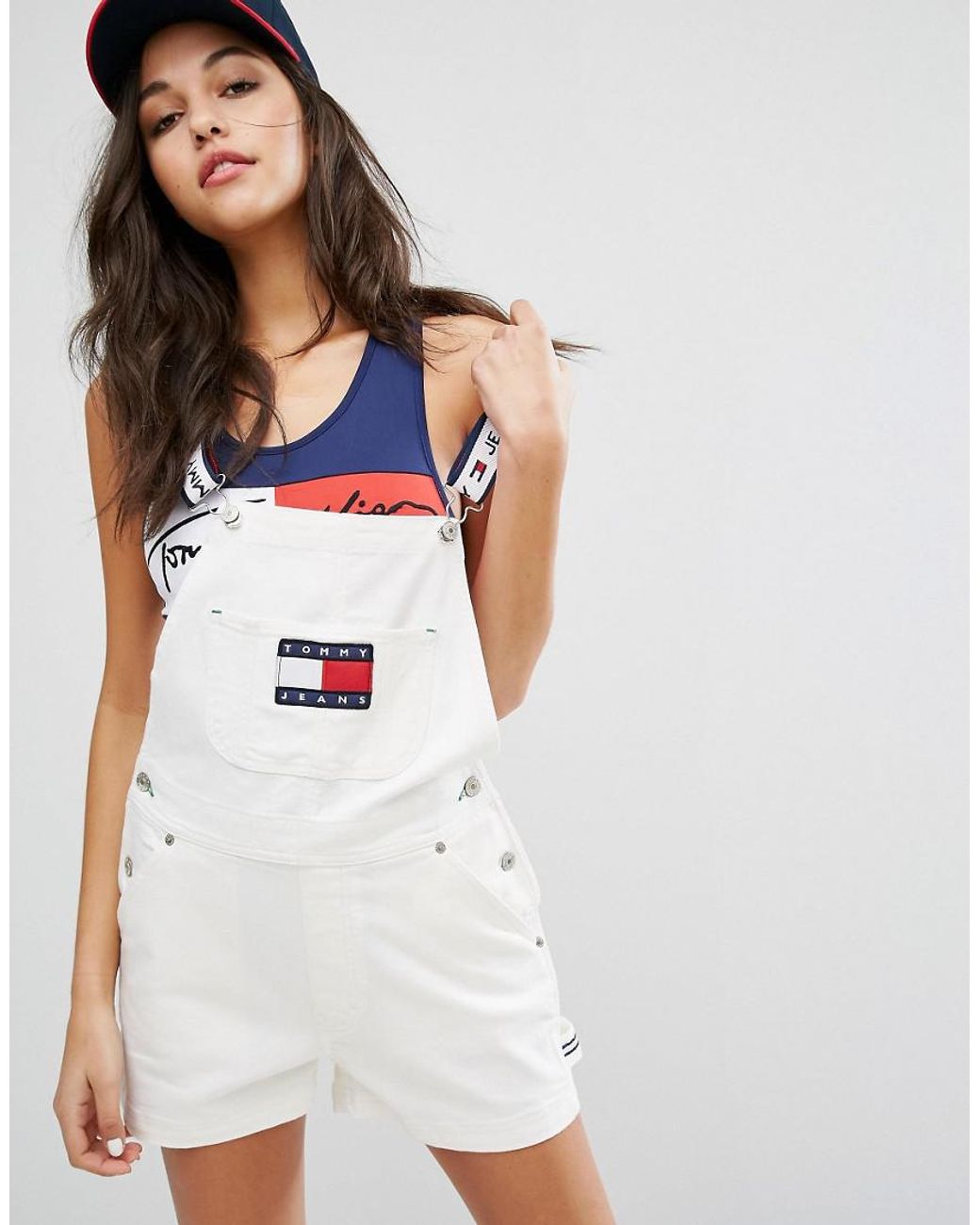 Tommy Hilfiger Tommy Jeans 90's Dungaree in White | Lyst Australia