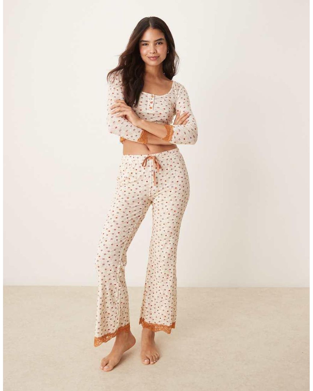 Free People Natural Stolen Dance Ditsy Print Sleep Set