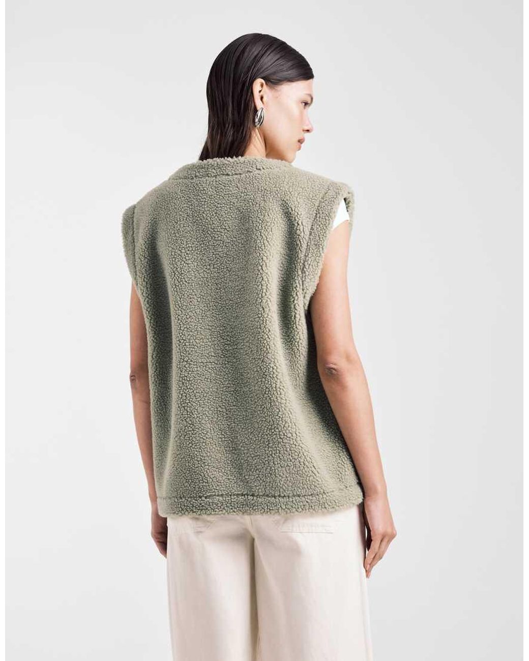 ASOS Gray Borg Fleece Gilet