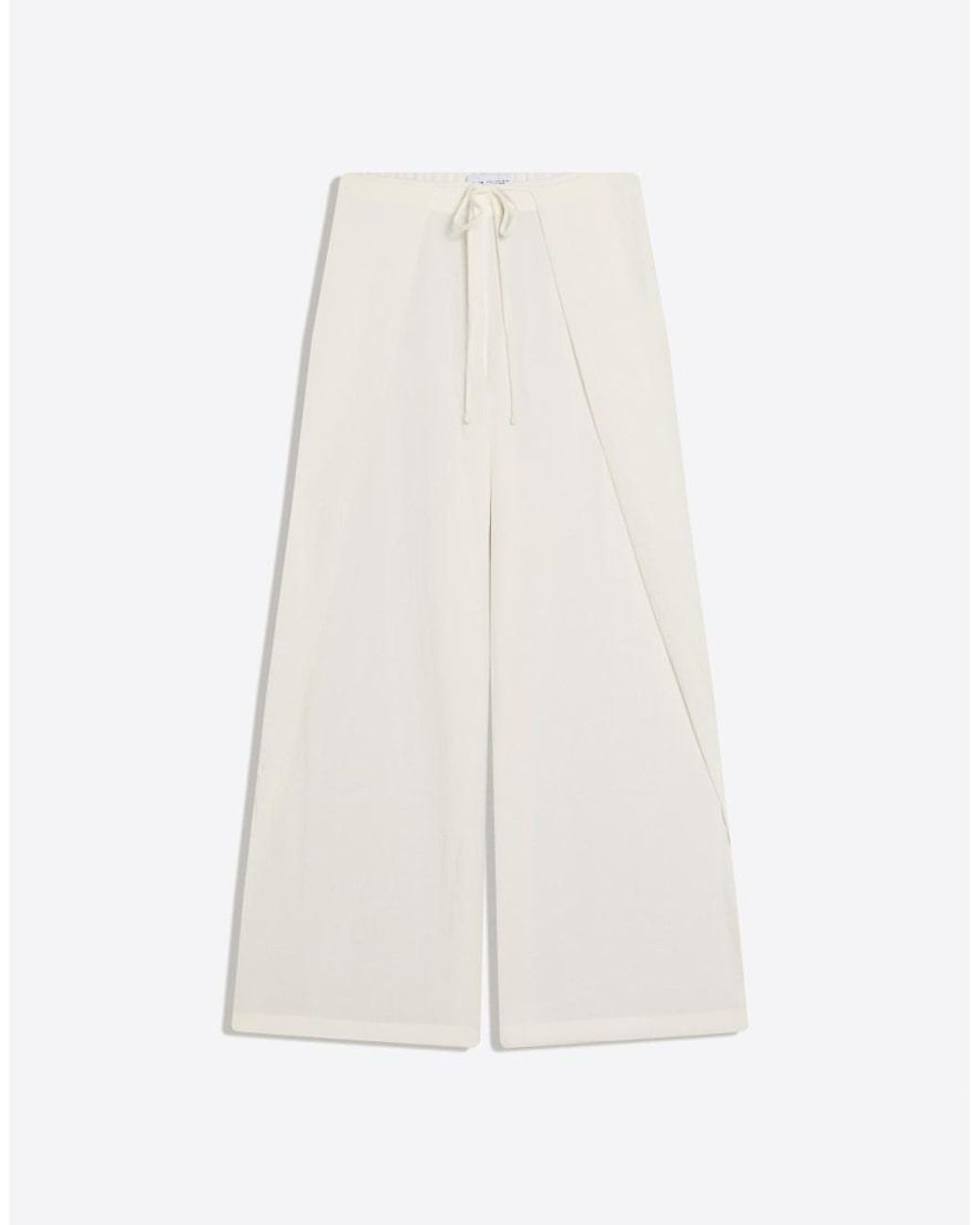 Bershka Gray Wide-leg Rustic Pleated Trousers