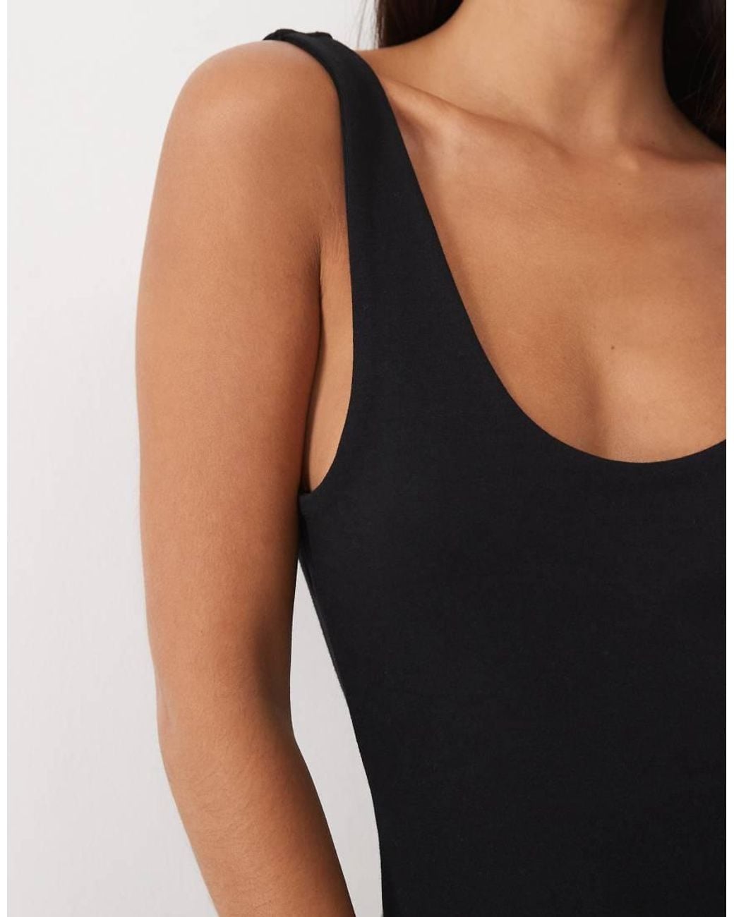ASOS Blue Compact Cotton Scoop Neck Sleeveless Bodysuit