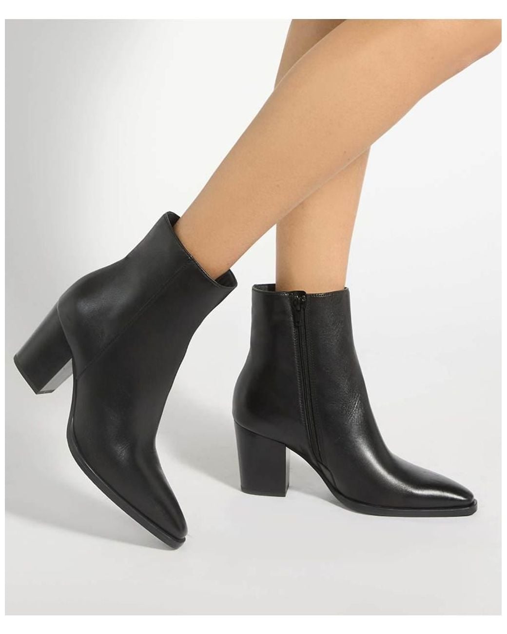 Dune Black Papped Ankle Boots