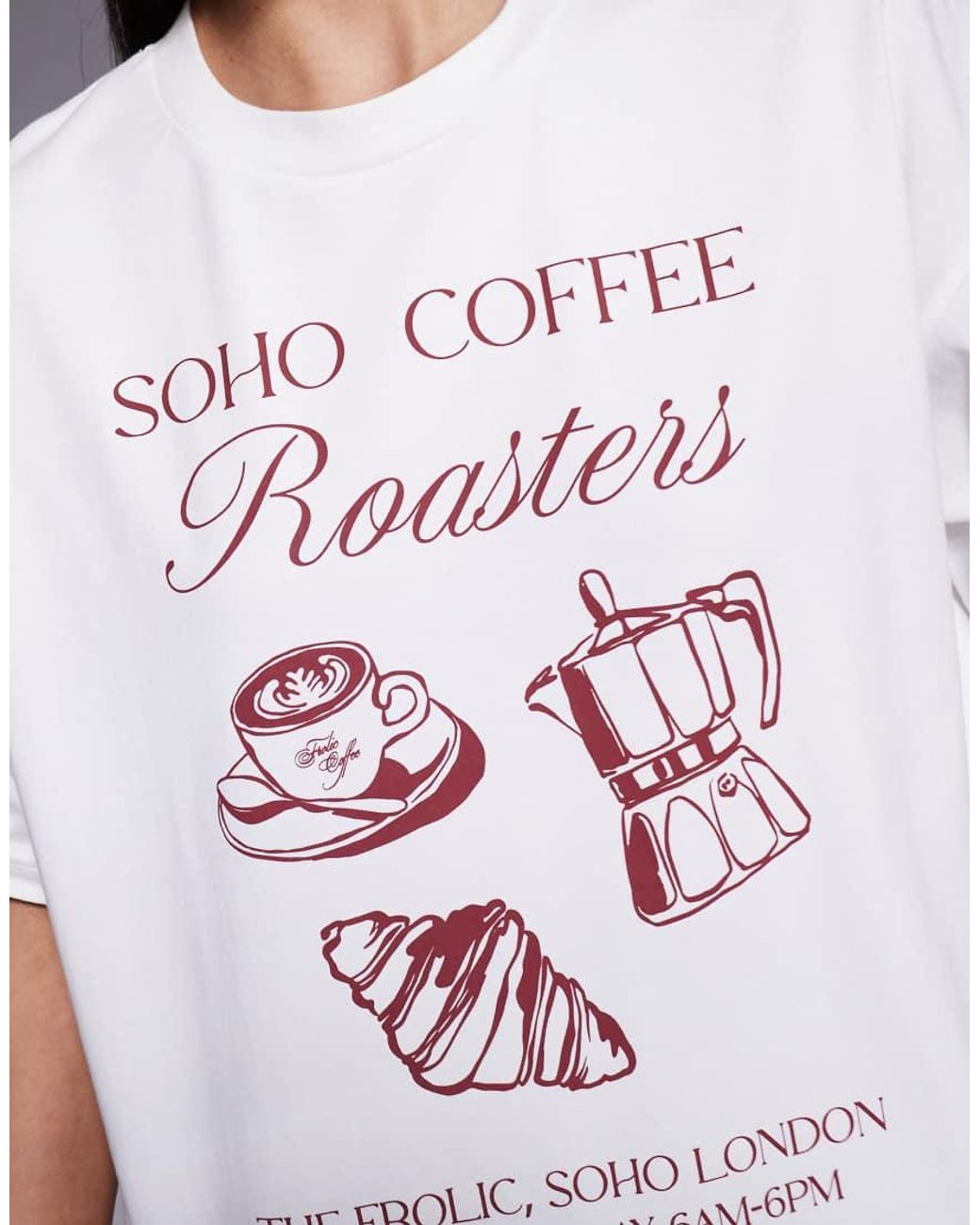 The Frolic Gray Exclusive Cotton Dropped Shoulder 'coffee' Graphic Front Oversized T-shirt