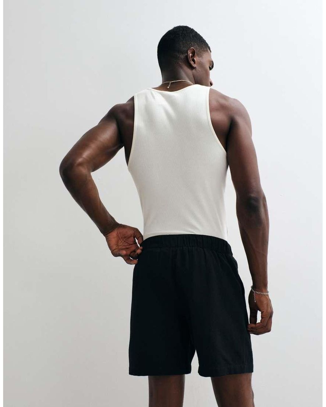 ASOS Black Co-ord Textured Shorts for men