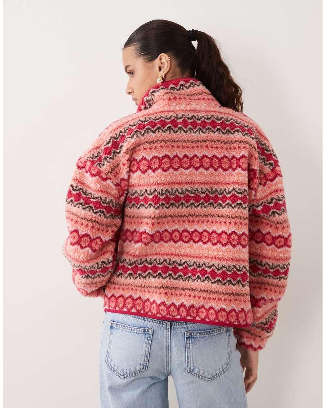 Barbour Red X Asos Exclusive Fairisle Printed Fleece