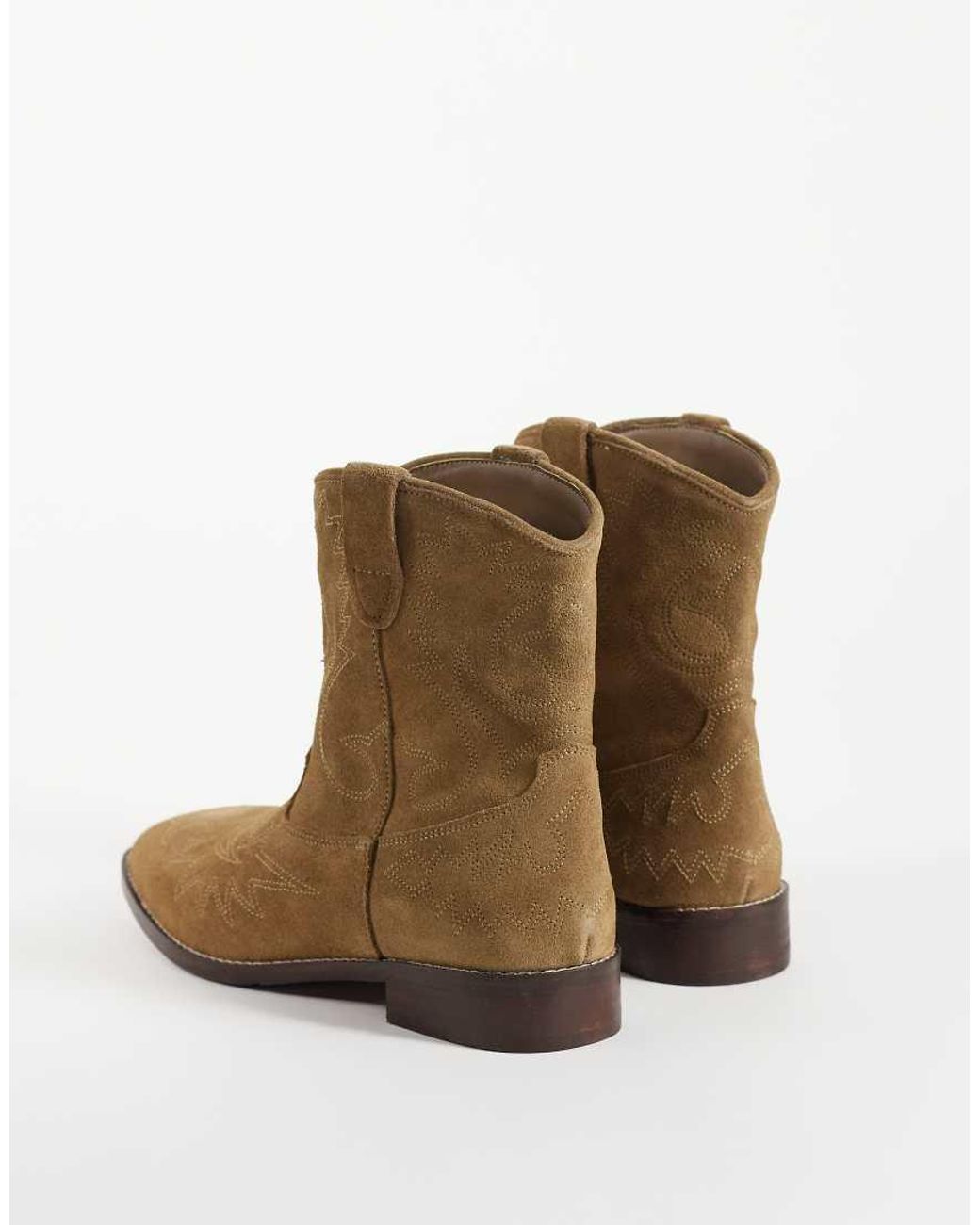 Mango Brown Teen 100% Suede Leather Short Western Boot