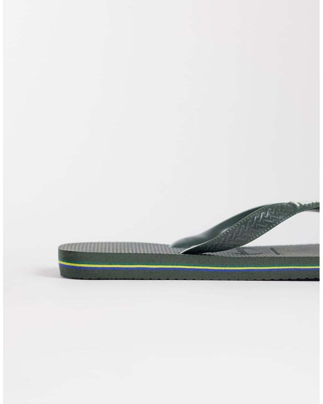 Havaianas Green Brazil Logo Flip Flops