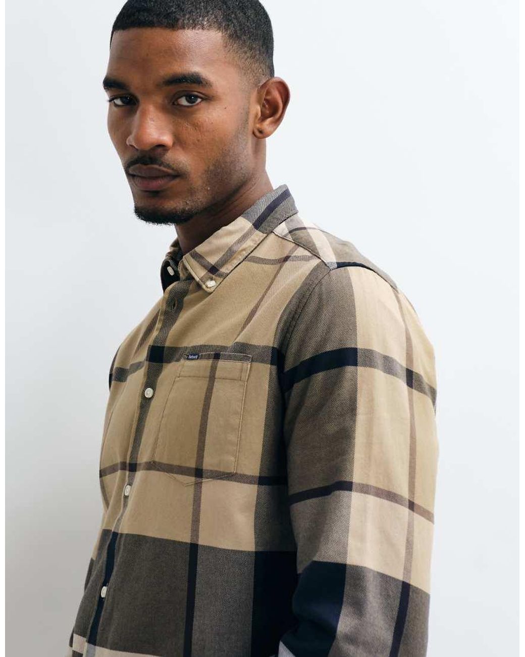 Barbour Natural Dunoon Long Sleeve Tailored Tartan Check Shirt for men