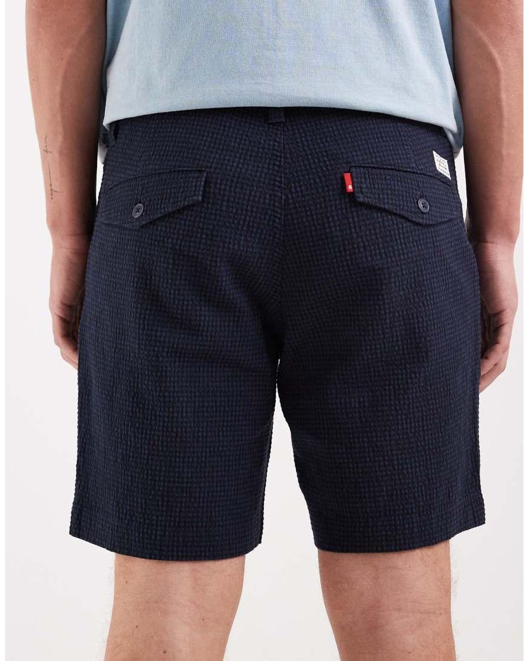 Levi's Blue Xx Plaid Seersucker Relaxed Chino Shorts for men