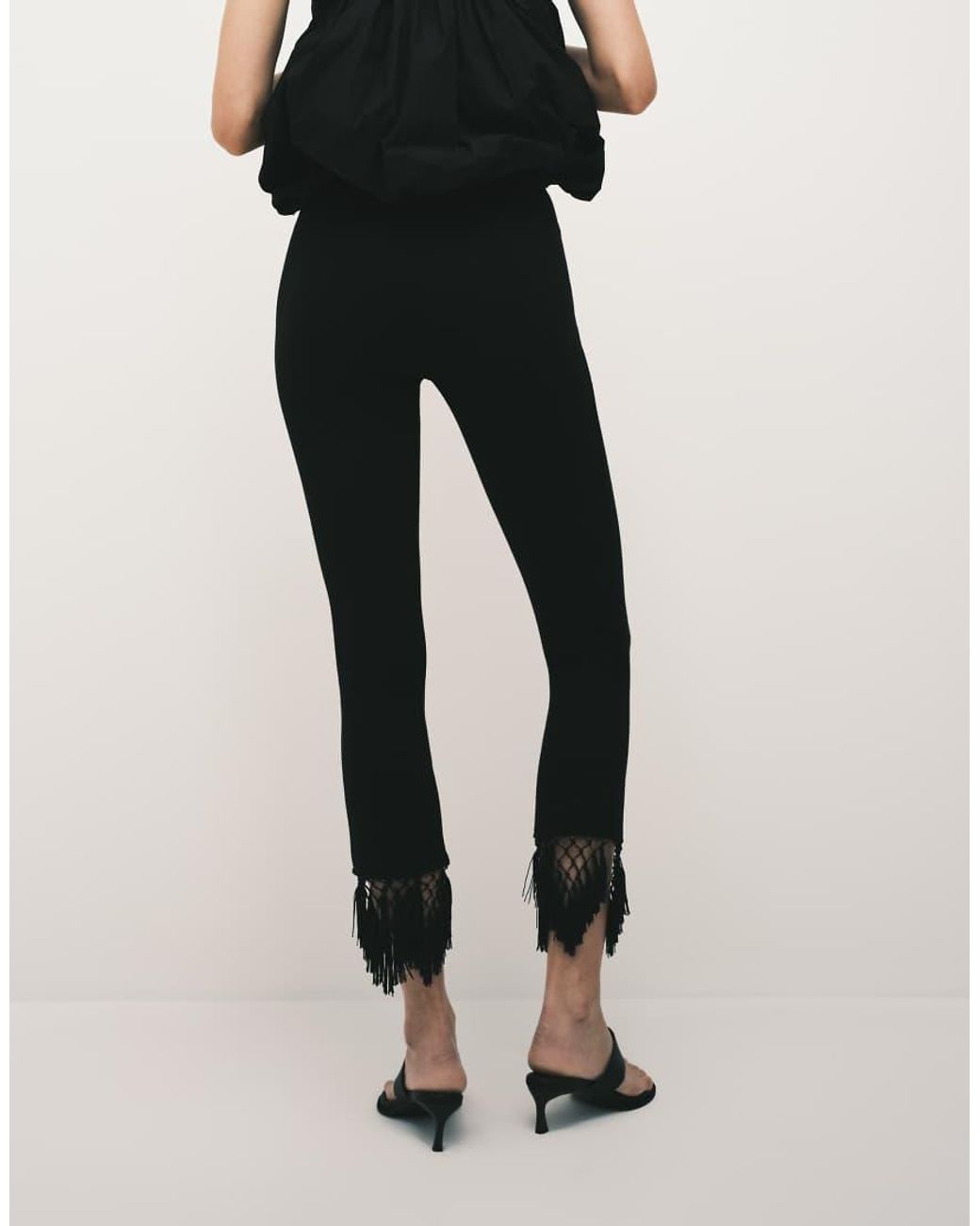 ASOS White Ponte Capri Pant With Tassel Hem